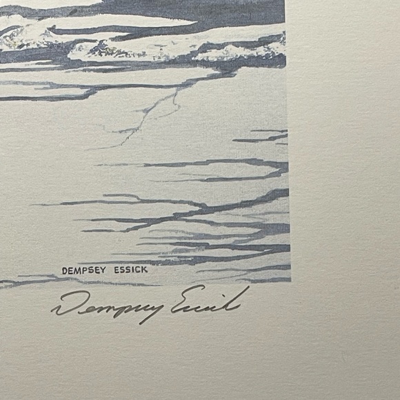 Unframed Dempsey Essick painting print. Early crossing. - Picture 3 of 4